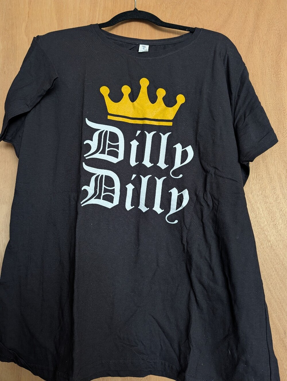 Delta Black Graphic Tee with Yellow Crown Accent